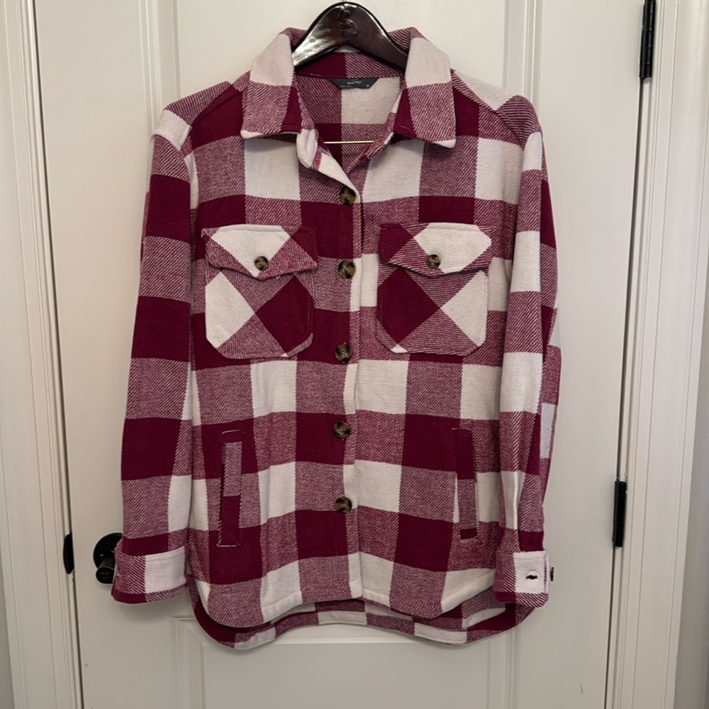 Members‎ Mark pink plaid shacket